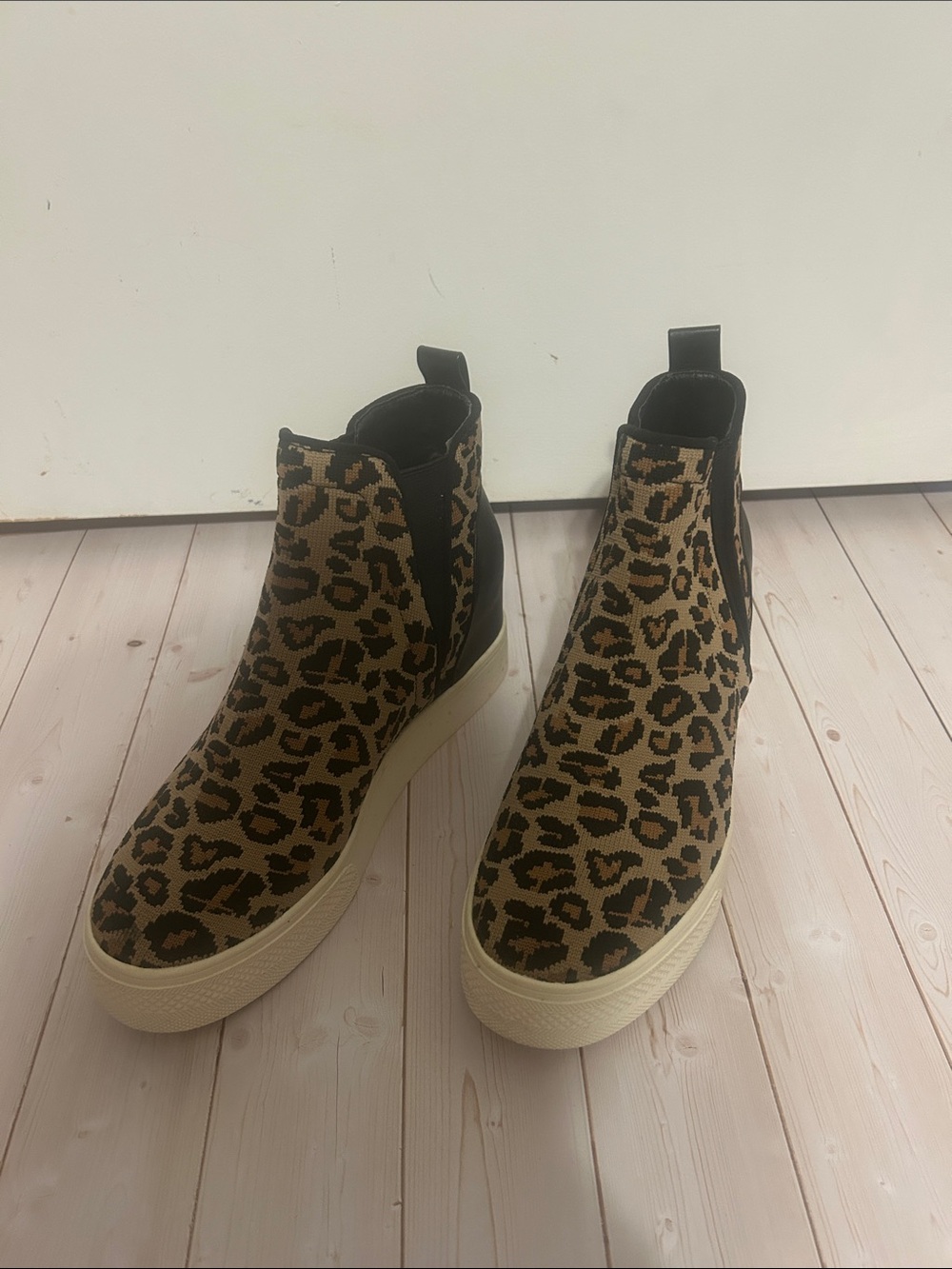 Steve Madden Leopard Print Slip-On wedge Sneakers
